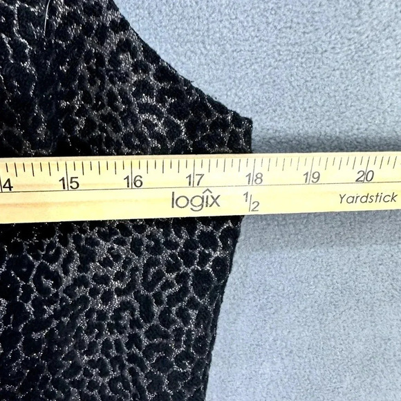 Michael Kors Midi Sheath Dress Womens 10 Black Animal Cheetah Sleeveless Chic - Picture 5 of 9